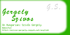 gergely szivos business card