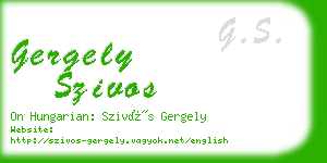 gergely szivos business card